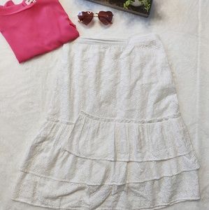 Embroidered ruffle skirt